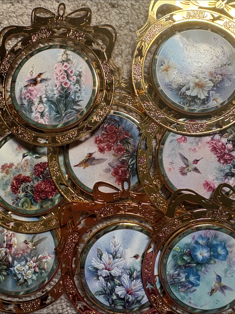 Lena Liu Hummingbird Treasury Ornament Collection, Set of 8, 1994 Bradford